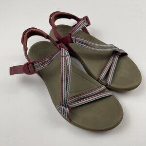 Teva Sirra Sandals Women’s 6 Boysenberry Strappy Sports Black White Adjustable